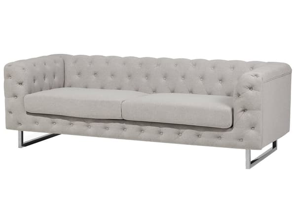 5-seters Chesterfield Sofasett Beige Tuftet
