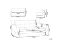 Miniatyrbilde 3 av 11: Sovesofa Svart stoff polstret 3-seters konvertible treben Moderne Minimalistisk Stue