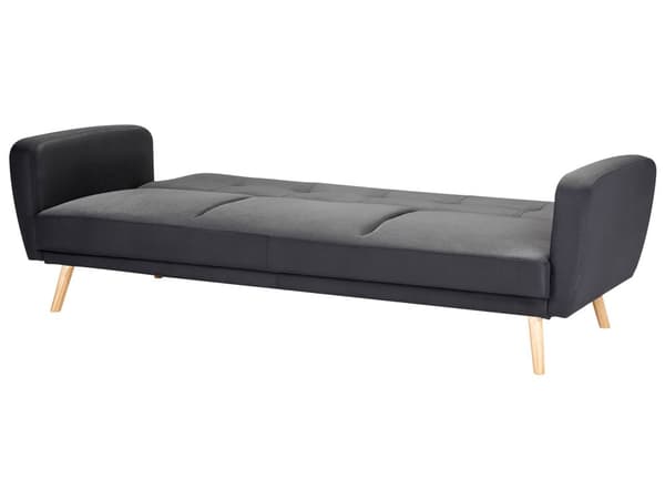 Sovesofa Svart stoff polstret 3-seters konvertible treben Moderne Minimalistisk Stue