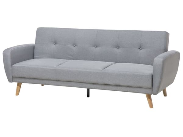 Sovesofa grått stoff polstret 3-seters konvertible treben Moderne Minimalistisk Stue