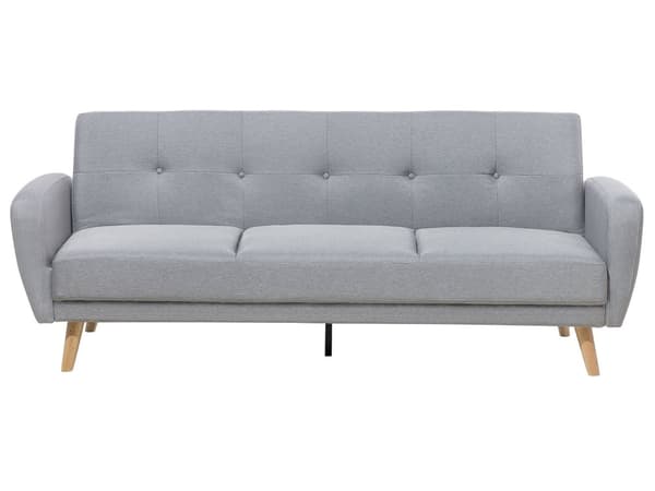 Sovesofa grått stoff polstret 3-seters konvertible treben Moderne Minimalistisk Stue