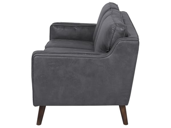 Sofa Grå 3-seter Fløyel Ben Eiketre Klassisk Stue fra midten av århundret