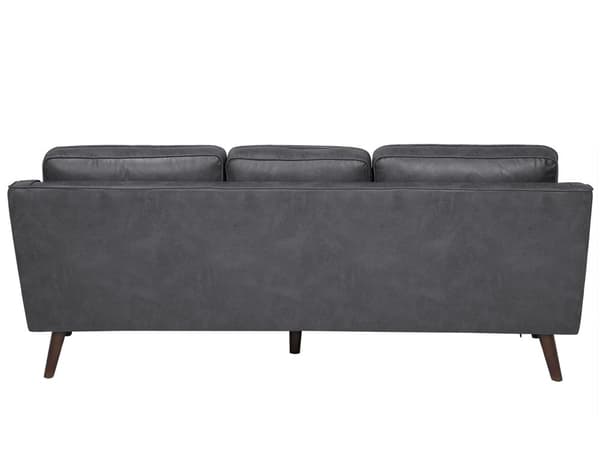 Sofa Grå 3-seter Fløyel Ben Eiketre Klassisk Stue fra midten av århundret