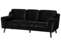Miniatyrbilde 5 av 11: Sofa Svart 3-seter Fløyel Ben Eiketre Klassisk Stue fra midten av århundret