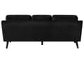 Miniatyrbilde 6 av 11: Sofa Svart 3-seter Fløyel Ben Eiketre Klassisk Stue fra midten av århundret