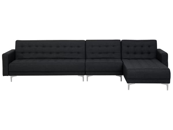 Hjørnesofa Grafittgrå Tuftet Stoff Moderne L-formet Modulær 5-seters Venstre Sjeselong