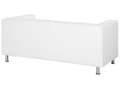 Miniatyrbilde 5 av 8: 3-seters Sofa Hvit kunstskinn Sølv metallben moderne