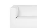 Miniatyrbilde 6 av 8: 3-seters Sofa Hvit kunstskinn Sølv metallben moderne