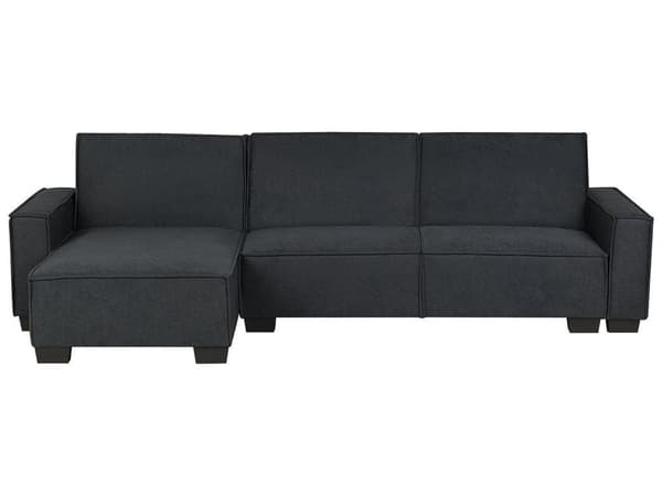 Hjørnesofa i grafitt grått stoff med polstring 3-seters høyrevendt L-formet seng