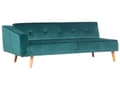 Miniatyrbilde 7 av 11: Hjørnesovesofa med 3 puter Grønn Fløyelspolstring Lette Treben Liggende Venstrehånds Sjeselong 4-seter