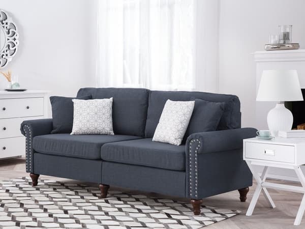 3-seters sofa Mørkegrå Chesterfield-stil med lav rygg
