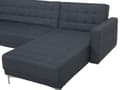 Miniatyrbilde 9 av 11: Hjørnesofa Mørkegrå Stoff U-formet Modulær 5-seter med fotskammel og sjeselonger Moderne design