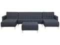 Miniatyrbilde 1 av 11: Hjørnesofa Mørkegrå Stoff U-formet Modulær 5-seter med fotskammel og sjeselonger Moderne design