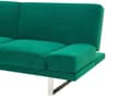 Miniatyrbilde 8 av 10: Sovesofa Grønt Fløyel 3-seter Click Clack-mekanisme Justerbare Armlener
