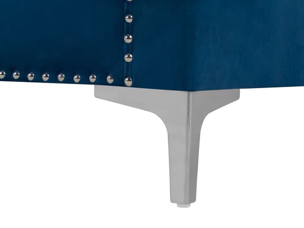 Sofa Blå Fløyel 3-seters Sofa til Stuen Chesterfield Retro Glamour Design Stil