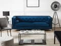 Miniatyrbilde 2 av 9: Sofa Blå Fløyel 3-seters Sofa til Stuen Chesterfield Retro Glamour Design Stil