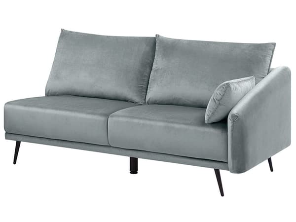Hjørnesofa Grå Fløyel med LED-lys Høyrevendt L-formet 3-seter med Sjeselong Metallben Moderne Stue