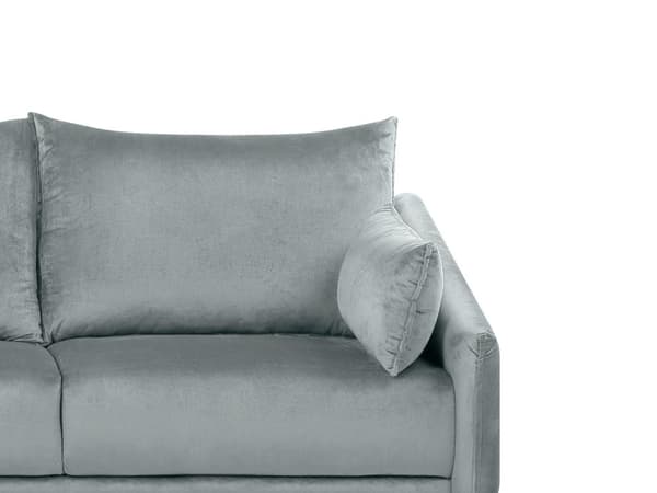 Hjørnesofa Grå Fløyel med LED-lys Høyrevendt L-formet 3-seter med Sjeselong Metallben Moderne Stue