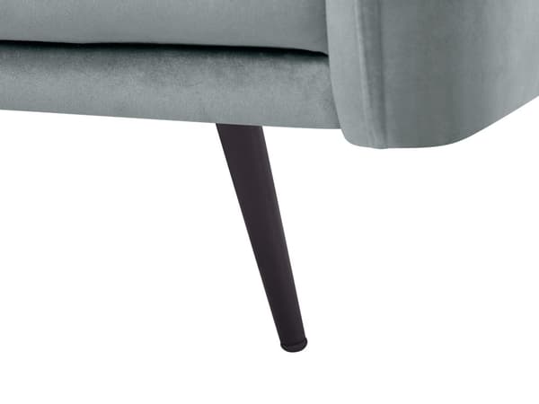 Hjørnesofa Grå Fløyel med LED-lys Høyrevendt L-formet 3-seter med Sjeselong Metallben Moderne Stue