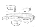 Miniatyrbilde 3 av 11: Hjørnesofa Brun Kunstskinn Tuftet Moderne U-formet Modulær 6-seter med fotskammel og sjeselonger