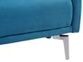 Miniatyrbilde 7 av 9: Sovesofa Blå Stoff 3-seter Metallben Dekorative knapper Avtakbare putetrekk Justerbar ryggstøtte Sofa med sovefunksjon Moderne design Stue