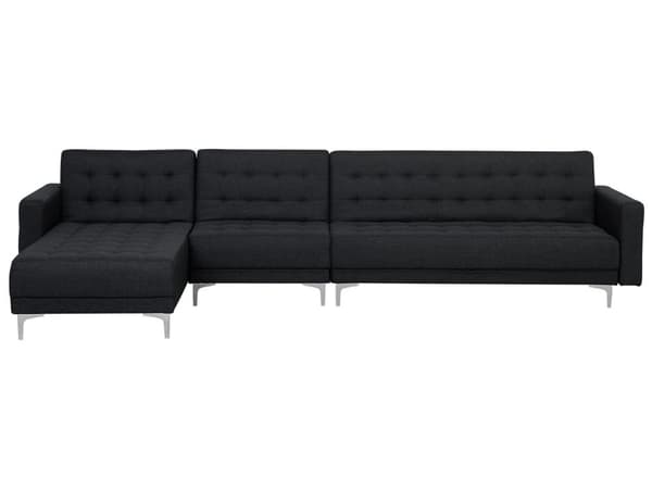 Hjørnesofa Grafittgrå Tuftet Stoff Moderne L-formet Modulær 5-seters Høyre Sjeselong