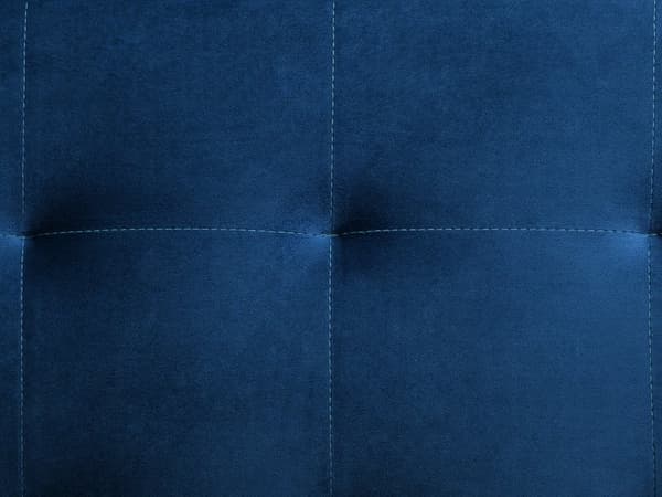 Hjørnesofa med sovefunksjon Marineblå Velour 347 x 168 x 83 cm Tuftet stoff Modulær 5-seter med fotskammel Venstrevendt Sjeselong Moderne