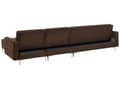 Miniatyrbilde 6 av 11: Hjørnesofa Brun Imitert skinn Tuftet Moderne L-formet Modulær 5-seter med fotskammel og sjeselong Venstrevendt