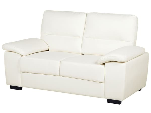 Sofa Kremfarget 2-seter Stue Kunstskinn