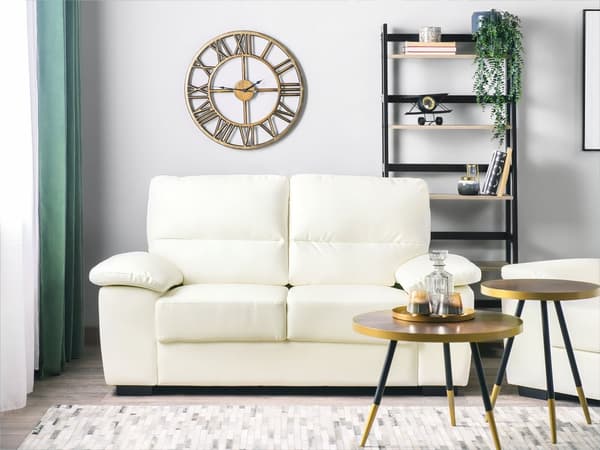 Sofa Kremfarget 2-seter Stue Kunstskinn