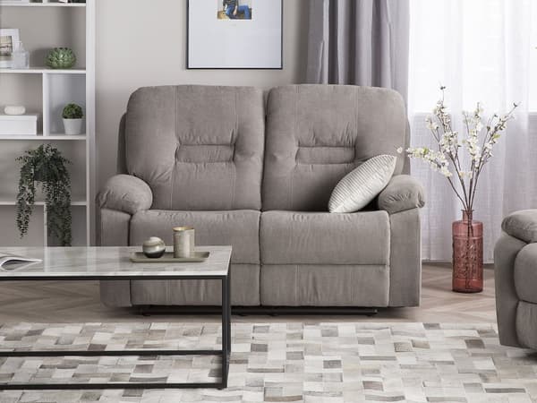 Hvilesofa Beige Taupe 2-seters Manuelt Justerbar Rygg Fotstøtte