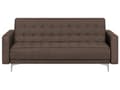 Miniatyrbilde 1 av 9: Sovesofa Brun Stoff 3-seter Metallben Dekorative knapper Justerbar rygg Moderne design Stue Sofa