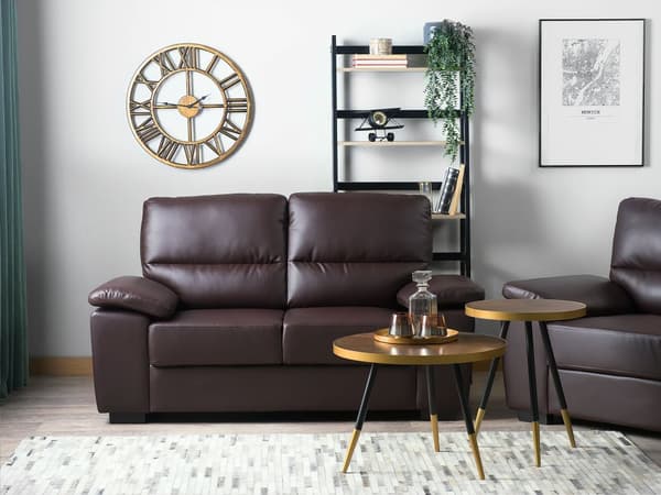 Sofa Brun 2-seter Stue Kunstskinn