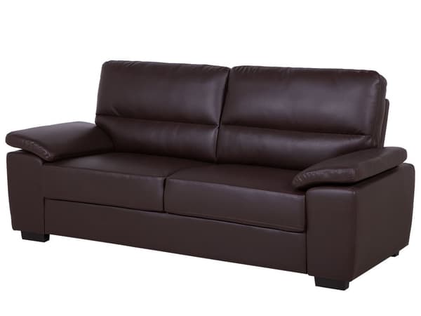 Sofa Brun 3-seter Stue Kunstskinn