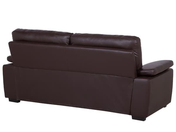 Sofa Brun 3-seter Stue Kunstskinn