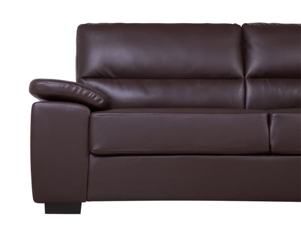 Sofa Brun 3-seter Stue Kunstskinn