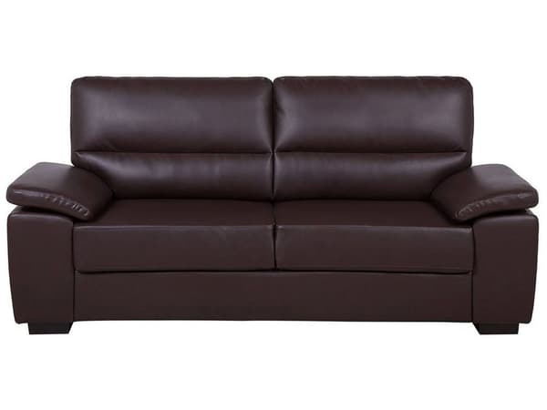 Sofa Brun 3-seter Stue Kunstskinn
