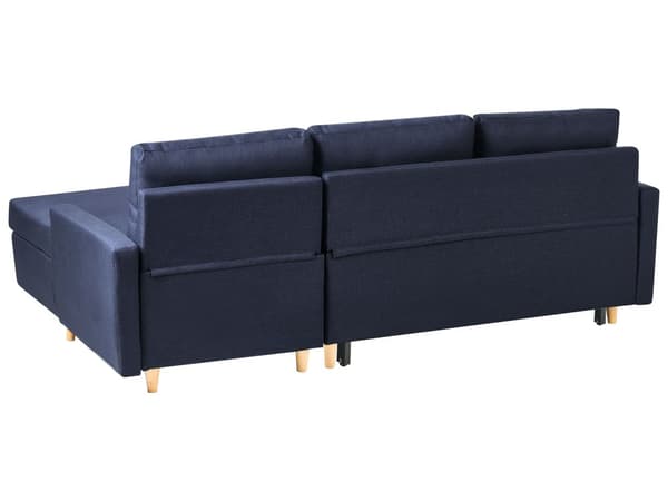 Hjørnesofa Blått Sofa 4-seters Oppbevaring L-formet Venstrehåndsorientering