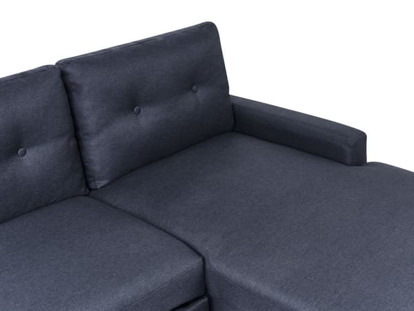 Hjørnesofa Blått Sofa 4-seters Oppbevaring L-formet Venstrehåndsorientering
