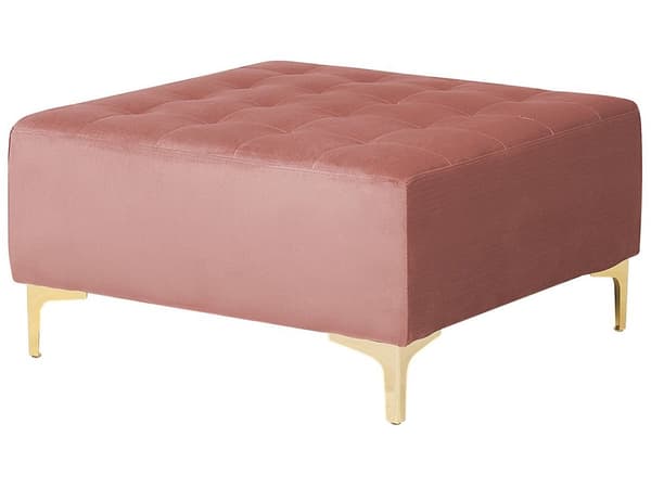 Hjørnesofa med sovefunksjon Rosa Velour 428 x 168 x 83 cm Tuftet stoff Modulær U-form 6-seter med fotskammel Sjeselong Moderne