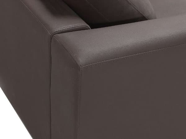 Hjørnesofa brun skinnpolstret L-sofa, høyrehendt orientering