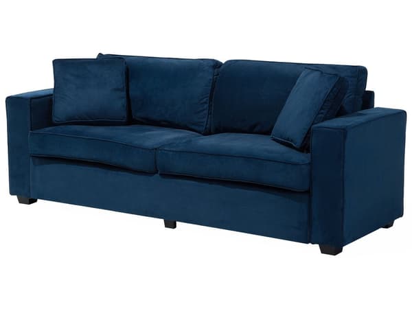 3-seters Sofa Blå Styrearmer Pynteputer Retro