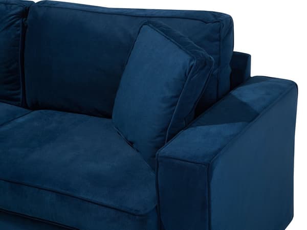 3-seters Sofa Blå Styrearmer Pynteputer Retro