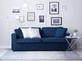 Miniatyrbilde 2 av 11: 3-seters Sofa Blå Styrearmer Pynteputer Retro