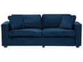 Miniatyrbilde 1 av 11: 3-seters Sofa Blå Styrearmer Pynteputer Retro