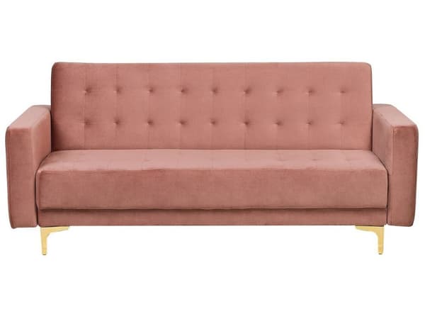 Sovesofa Rosa Velour 168 x 88 x 83 cm Tuftet stoff Modulær 3-seter Moderne Stue