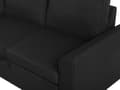 Miniatyrbilde 9 av 11: Hjørnesovesofa i svart stoff med polstring og oppbevaringsseng i høyrevendt retning