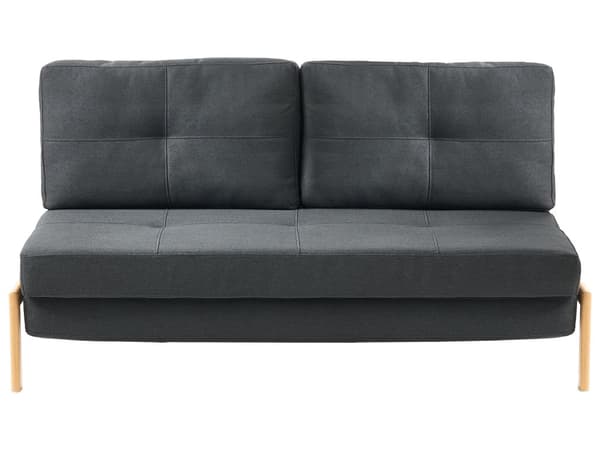 Sovesofa Svart Stoff 2-seter Med puter Ekstra soveplass Skandinavisk stil Moderne
