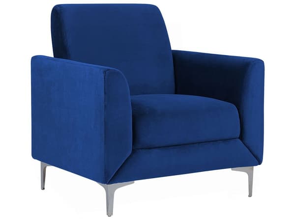 Sofasett Blå Fløyel Polstring 3 + 2 + 1-seter Glam