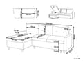 Miniatyrbilde 3 av 11: Hjørnesofa Lysegrå Stoff Sofa 4-seters Oppbevaring L-formet Høyrehåndsorientering